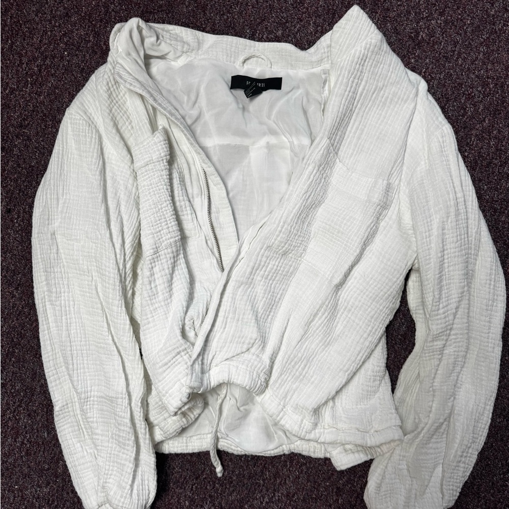 Forever 21 White Textured Jacket